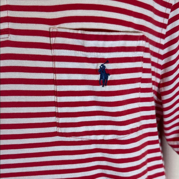 Ralph Lauren Men's Striped Polo Shirt - Red and white size Large - Picture 4 of 6